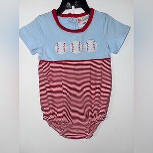 Jellybean by Smock Candy Take Me Out To The Ball bubble romper baby 18 month new